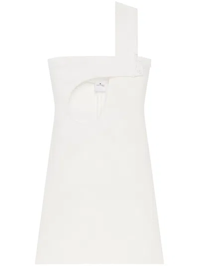 Courrèges Cut-out Satin Mini Dress In Heritage White