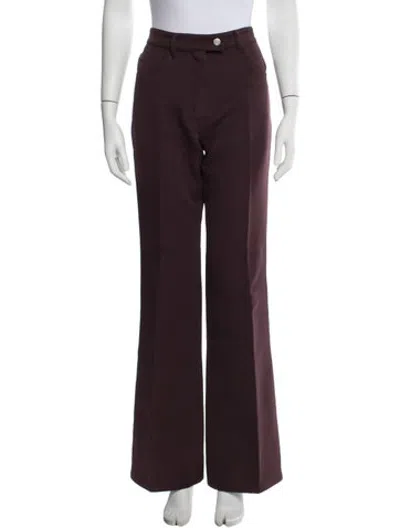 Pre-owned Courrèges Flared Pants In Burgundy