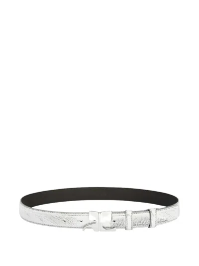 Courrèges Leather Belt In Gray