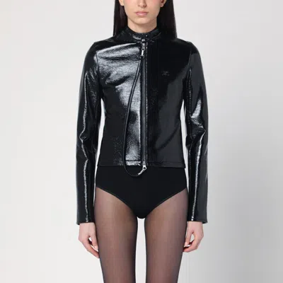 Courrèges Shiny Black Zip Jacket