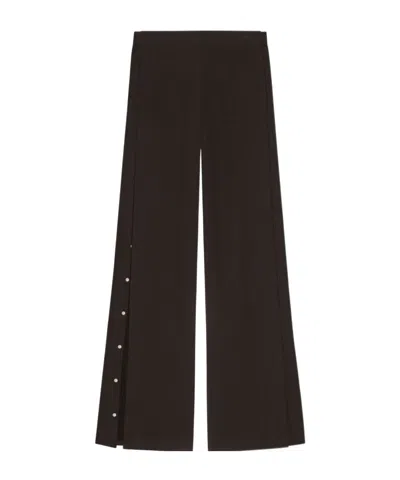 Courrèges Snap Heather Twill Straight Pants In Brown