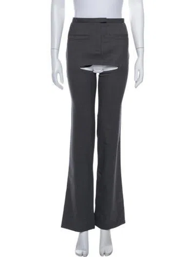 Pre-owned Courrèges Virgin Wool Flared Pants W/ Tags In Grey