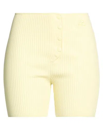 Courrèges Woman Shorts & Bermuda Shorts Yellow Size 2 Viscose, Polyester