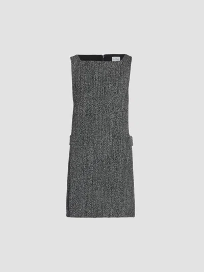 Courrèges Women's Tweed Cut-out Mini Dress In Gray