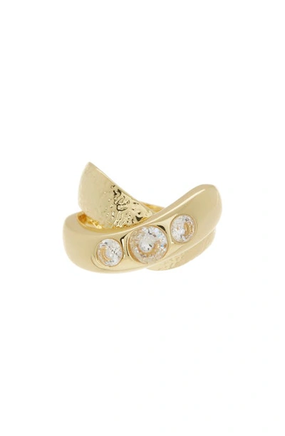 Covet Cz Bypass Ring In Gold