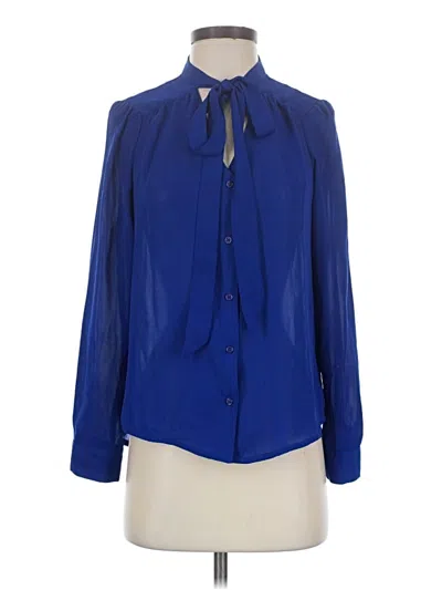 Pre-owned Covington Long Sleeve Blouse In Blue