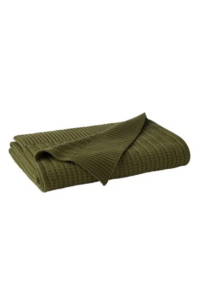 Coyuchi Casa Loma Organic Knit Throw Blanket In Green