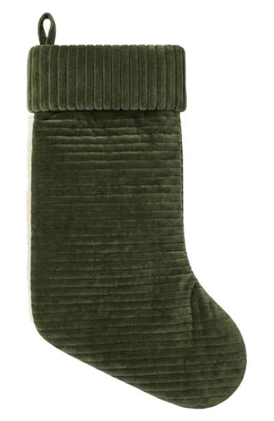 Coyuchi Velvet Ridge Organic Cotton Stocking In Green