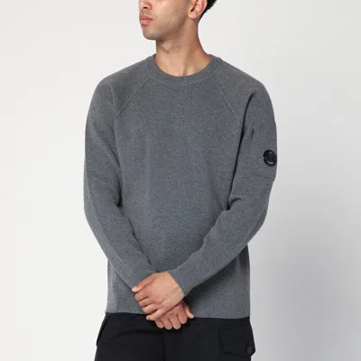 C.p. Company Grey Wool-blend Sweater In Burgundy