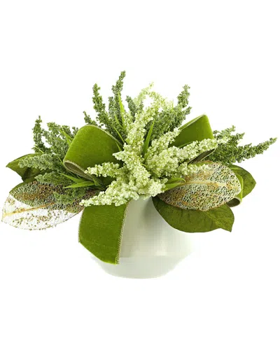 Creative Displays Green Heather And Ribbon Holiday Arrangement