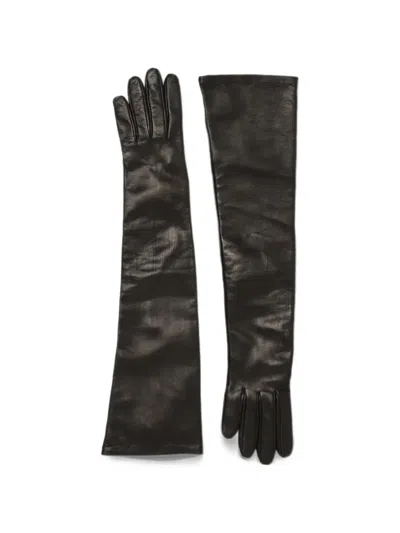Cri.da Marlene Leather Gloves In Black