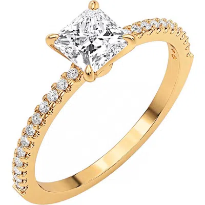 Crislu Princess Solitaire Pavé Ring In Multi
