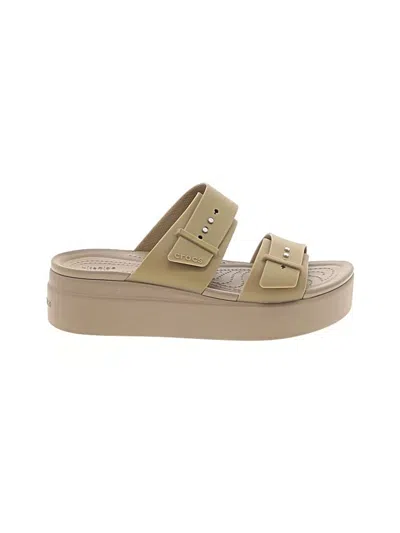 Pre-owned Crocs Sandals In Tan