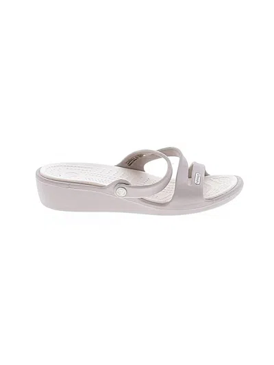 Pre-owned Crocs Wedges In Gray