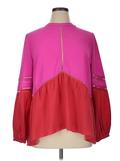 Pre-owned Crosby Long Sleeve Blouse In Burgundy