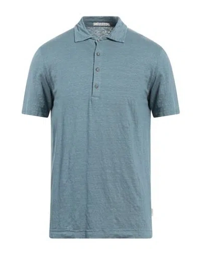 Crossley Man Polo Shirt Pastel Blue Size L Linen, Elastane
