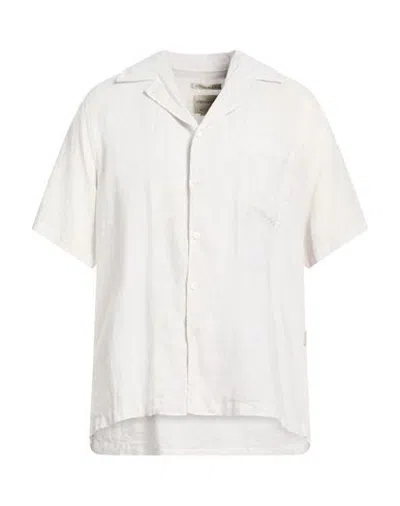 Crossley Man Shirt Light Grey Size M Linen In White