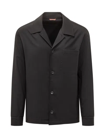 Cruna Structured Overshirt In Nero