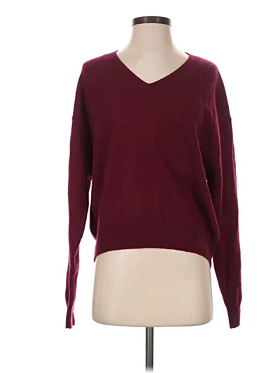 Pre-owned Crush Cashmere Pullover Sweater In Burgundy