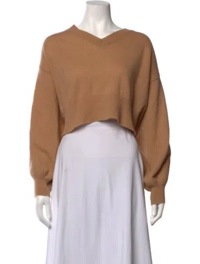 Pre-owned Crush Cashmere V-neck Sweater In Brown/neutrals