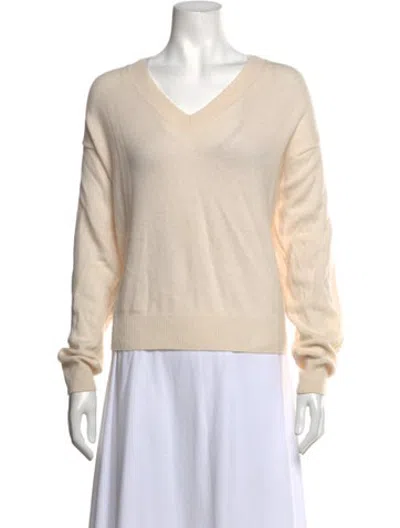 Pre-owned Crush Cashmere V-neck Sweater In Neutrals