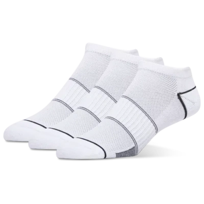 Csg Mens  Run Tab No Show Tech Socks 3 Pack In White
