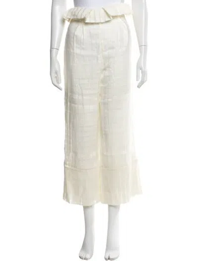 Pre-owned Cult Gaia Linen Wide Leg Pants In Neutrals