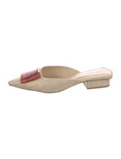 Pre-owned Cult Gaia Straw Mules In Neutrals