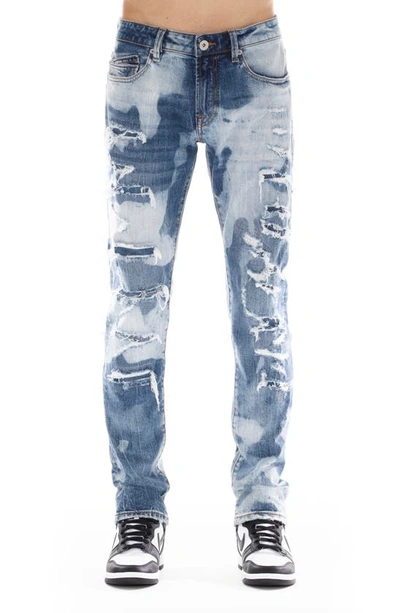 Cult Of Individuality Rocker Ripped Bleached Slim Fit Jeans In Poe