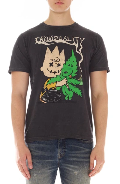 Cult Of Individuality Shimuchan Cotton Graphic T-shirt In Vintage Charcoal