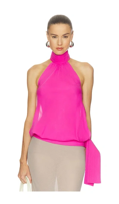 Cultnaked Bubble Top In Pink Silk