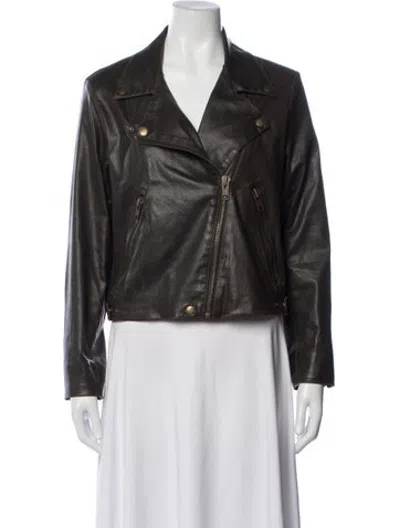 Pre-owned Current Elliott Biker Jacket In Brown