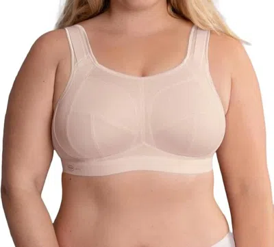 Curvy Couture Extreme Control Plus Wireless Sports Bra In Smart Rose In Neutral