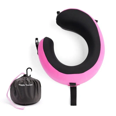 Cushion Lab Ergonomic Travel Pillow In Pink