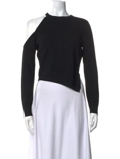 Pre-owned Cushnie Asymmetrical Long Sleeve Top In Black