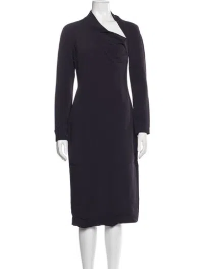 Pre-owned Cushnie Asymmetrical Midi Length Dress In Blue