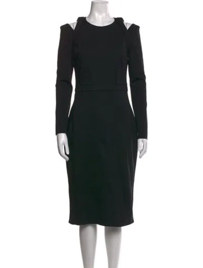 Pre-owned Cushnie Crew Neck Knee-length Dress In Black