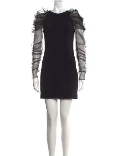 Pre-owned Cushnie Crew Neck Mini Dress In Black