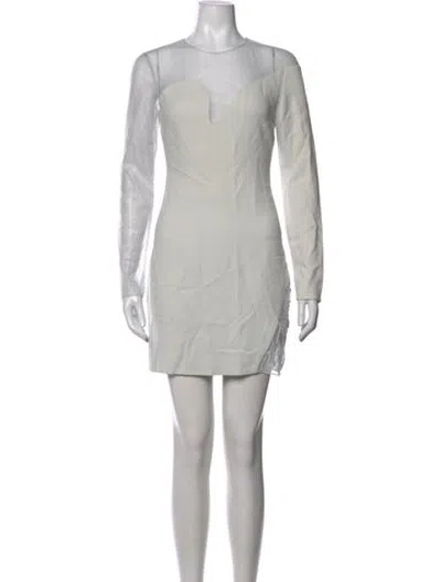Pre-owned Cushnie Crew Neck Mini Dress In Neutrals