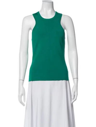 Pre-owned Cushnie Crew Neck Sleeveless Top In Green