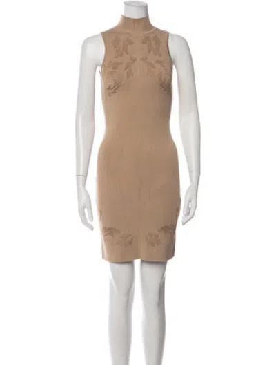 Pre-owned Cushnie Floral Print Mini Dress In Neutrals