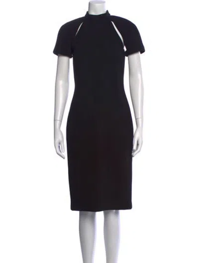 Pre-owned Cushnie Mock Neck Knee-length Dress In Black