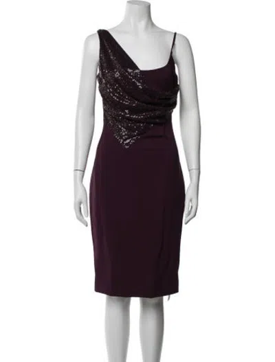 Pre-owned Cushnie One-shoulder Knee-length Dress In Purple