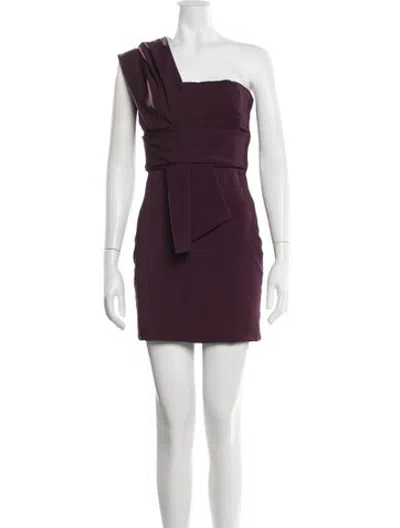 Pre-owned Cushnie One-shoulder Mini Dress In Purple