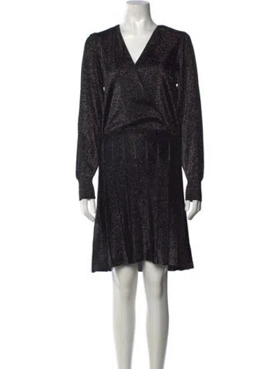 Pre-owned Cushnie Printed Mini Dress In Black