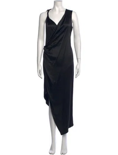 Pre-owned Cushnie Silk Long Dress In Black