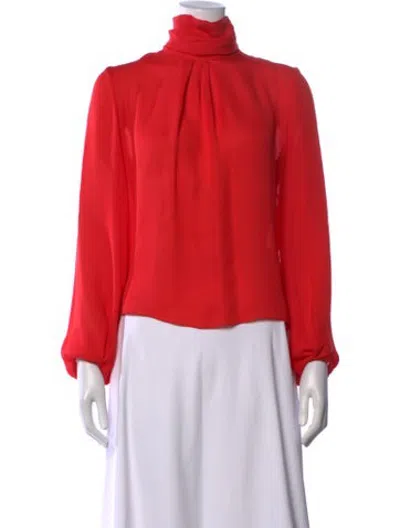 Pre-owned Cushnie Silk Turtleneck Top In Pink