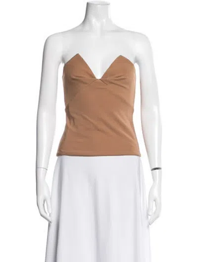 Pre-owned Cushnie Strapless Top In Brown