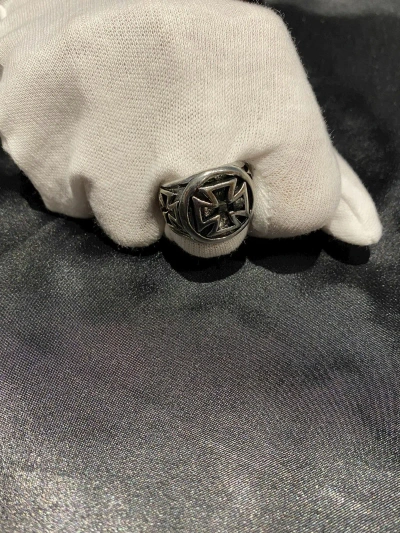 Pre-owned Custom X Vintage Punk Gothic Cross Silver Ring