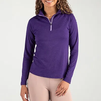 Cutter & Buck Womens Mock Neck Long Sleeve Quarter-zip Pullover In Purple